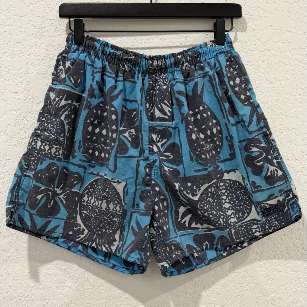 Newport Blue Vintage Men's Swim Trunks Size M Tropical Print 3" Inseam
